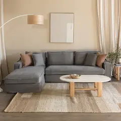 AMOBLE - Sofa Sven Seccional Izquerdo Gris 2025 Amoblé
