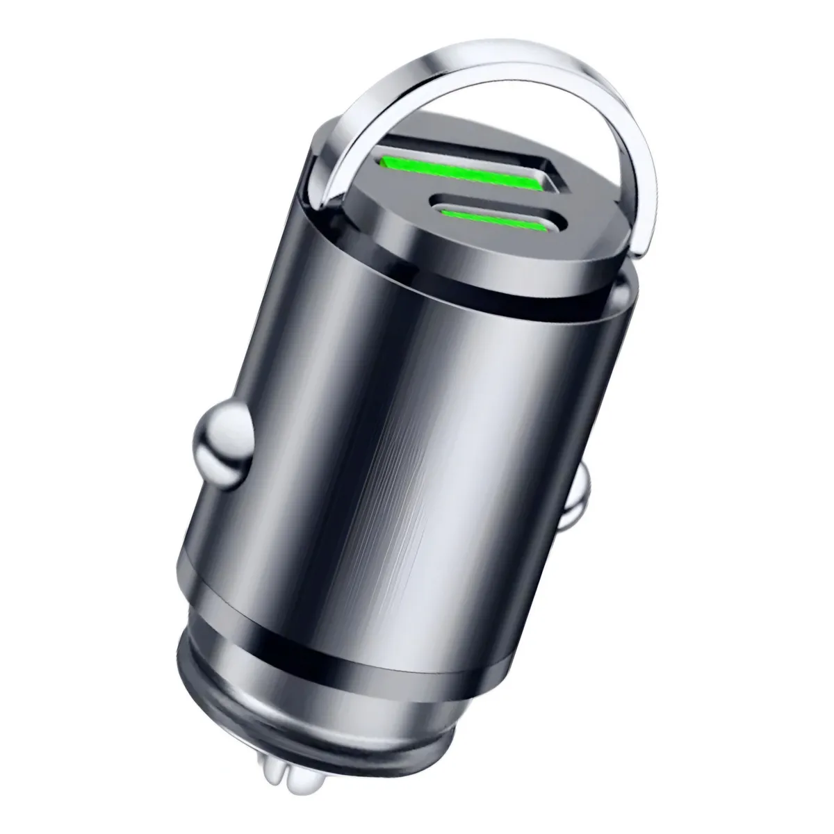 GENERICO - Cargador Auto Invisible Carga Rápida 100w Tipoc Usb 12-24v Gris Cc326