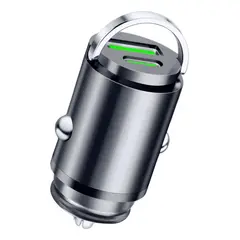 GENERICO - Cargador Auto Invisible Carga Rápida 100w Tipoc Usb 12-24v Gris Cc326