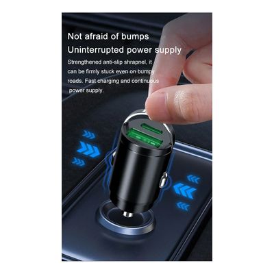 Imagen 2 del producto Cargador Auto Invisible Carga Rápida 100w Tipoc Usb 12-24v Gris Cc326