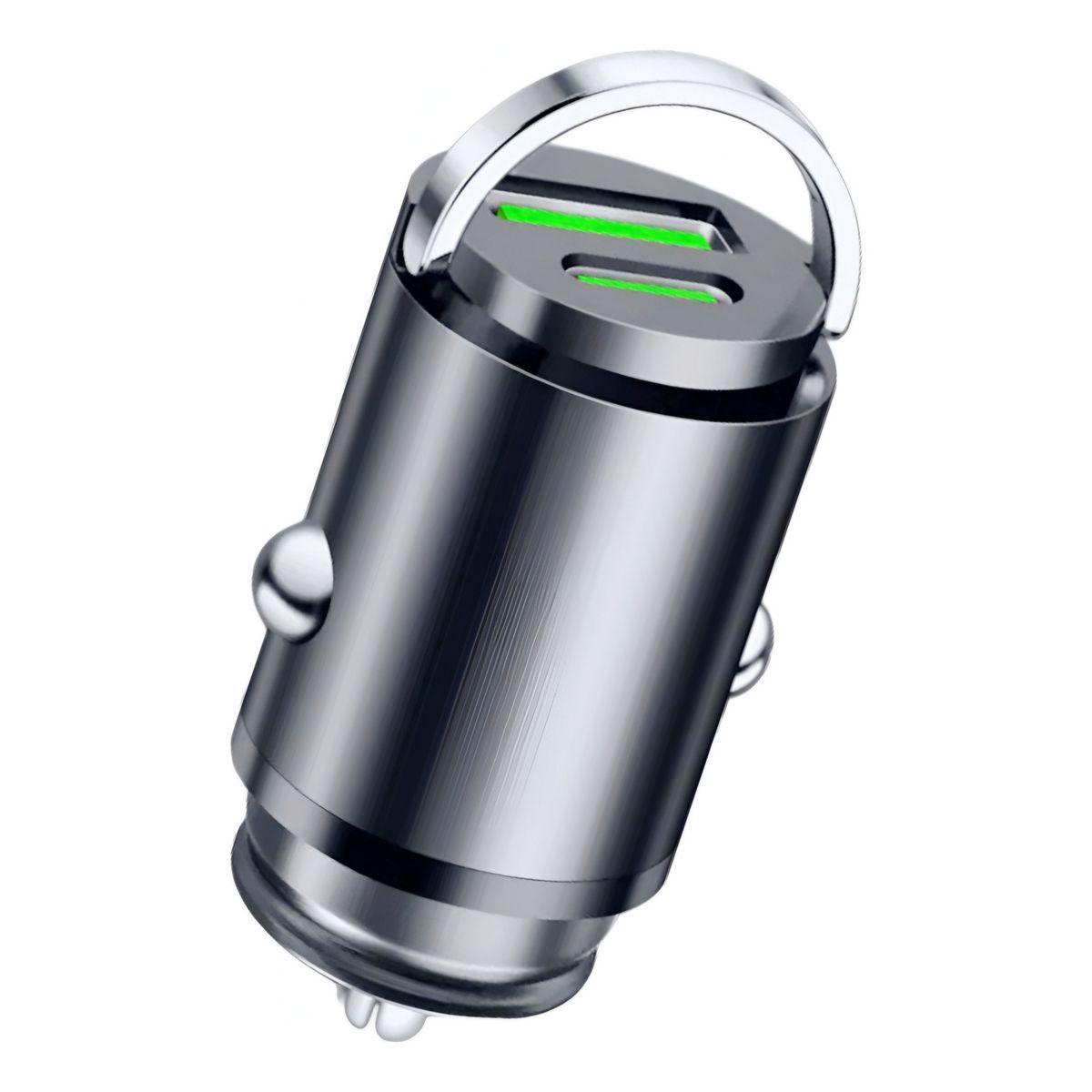 GENERICO - Cargador Auto Invisible Carga Rápida 100w Tipoc Usb 12-24v Gris Cc326