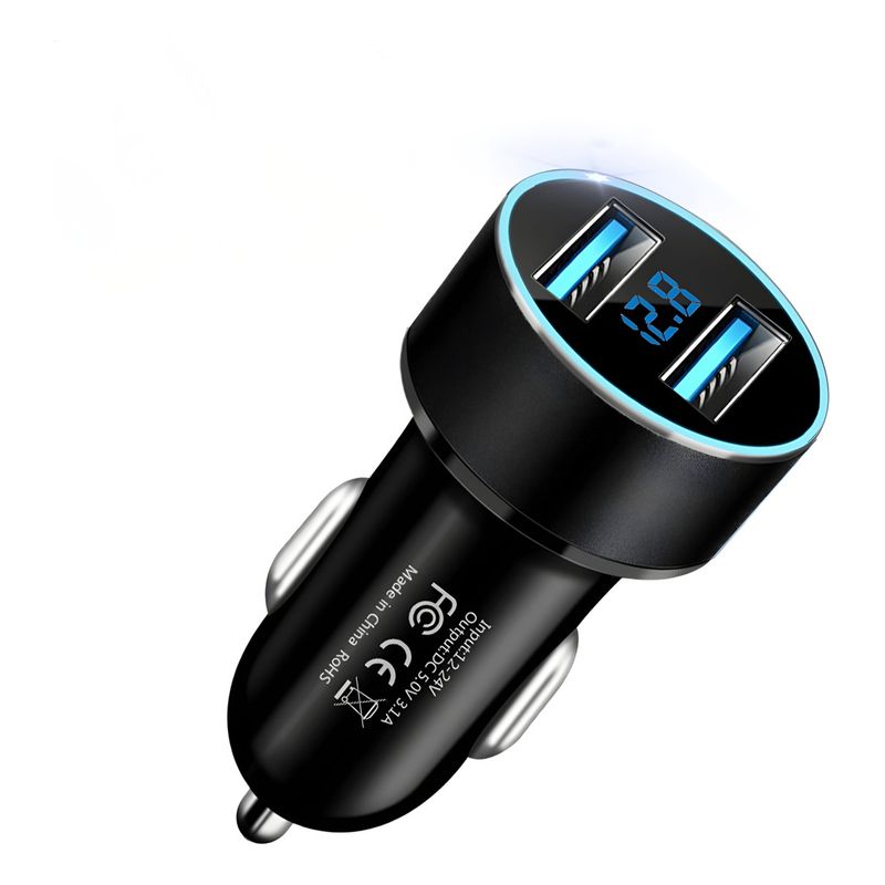 GENERICO - Cargador Auto Doble Usb 31a Voltímetro 12-24v Adaptador Surtido cc321