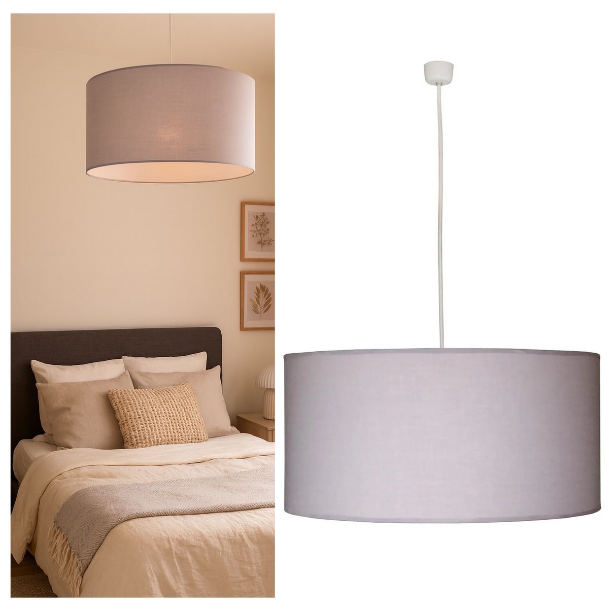 CAROLD STEVENS - Lámpara Colgante Tambor Gris