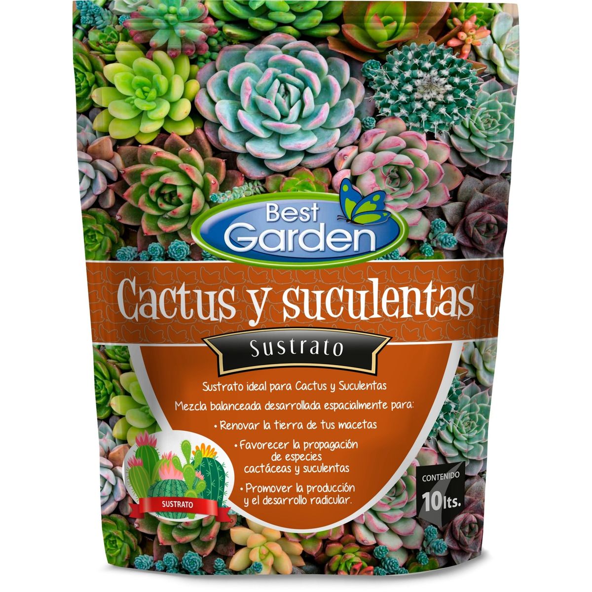 BEST GARDEN - Sustrato Para Cactus Y Suculentas 10 Litros