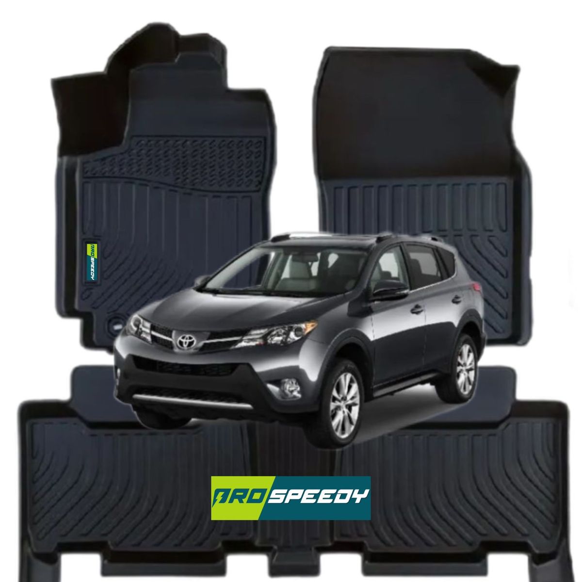 GENERICO - PISOS CALCE PERFECTO PROSPEEDY TOYOTA RAV4 2013AL2018-2019 3PIEZAS