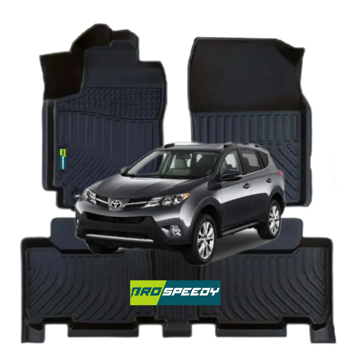 GENERICO - PISOS CALCE PERFECTO PROSPEEDY TOYOTA RAV4 2013AL2018-2019 3PIEZAS