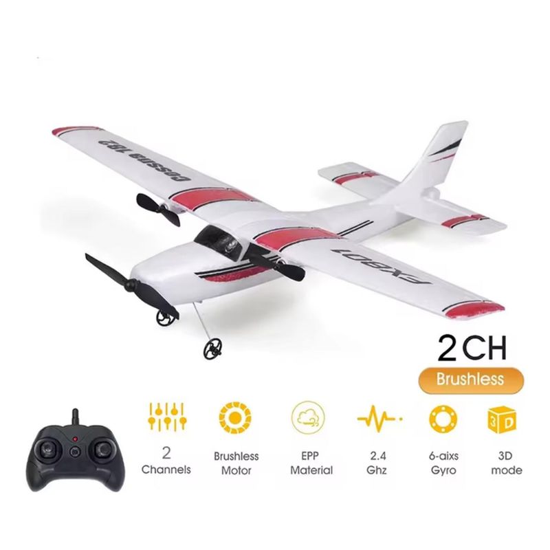 GENERICO - Juguetes De Avión Rc Control Remoto Para Niños Cessna 182 Blanco Cessna