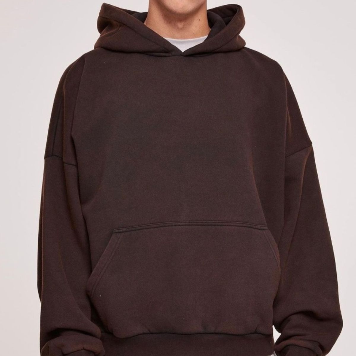 VELT - Polerón Buzo Cafe Oscuro Hombre 100% Algodón