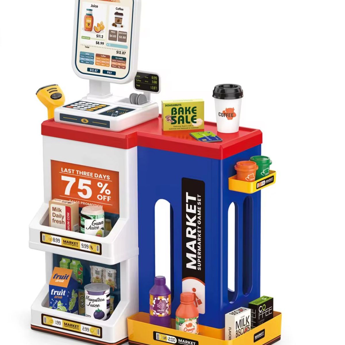 GENERICO - Juego Supermercado Minimarket Con Accesorios 47 Pcs Multiuso