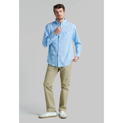 Imagen 2 del producto Camisa Sport Lino Lowell Celeste