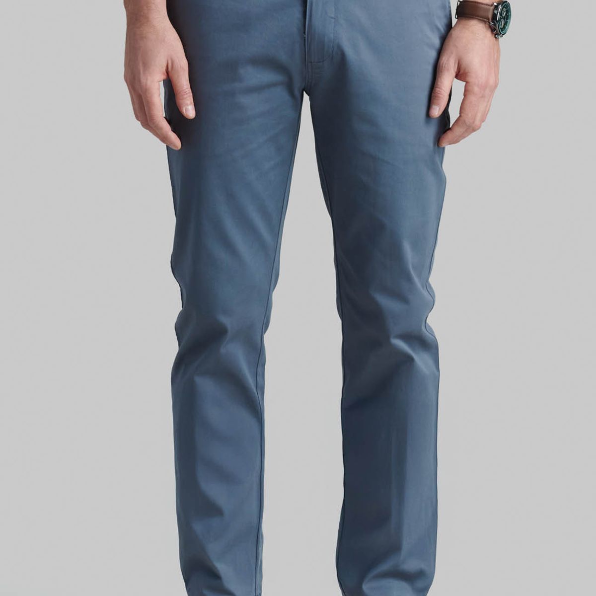 FEROUCH - Pantalón Twill Slim /31 Business Gris Ferouch
