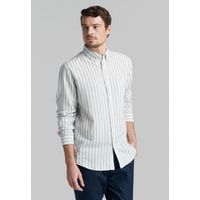 Camisa Lino Listada Omaga Beige