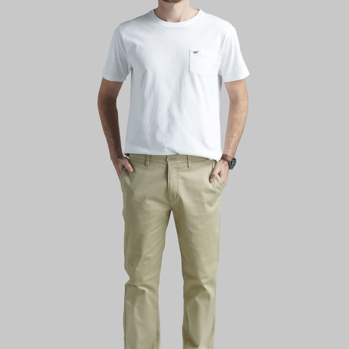 FEROUCH - Pantalón Twill Slim /31 Business Beige Ferouch