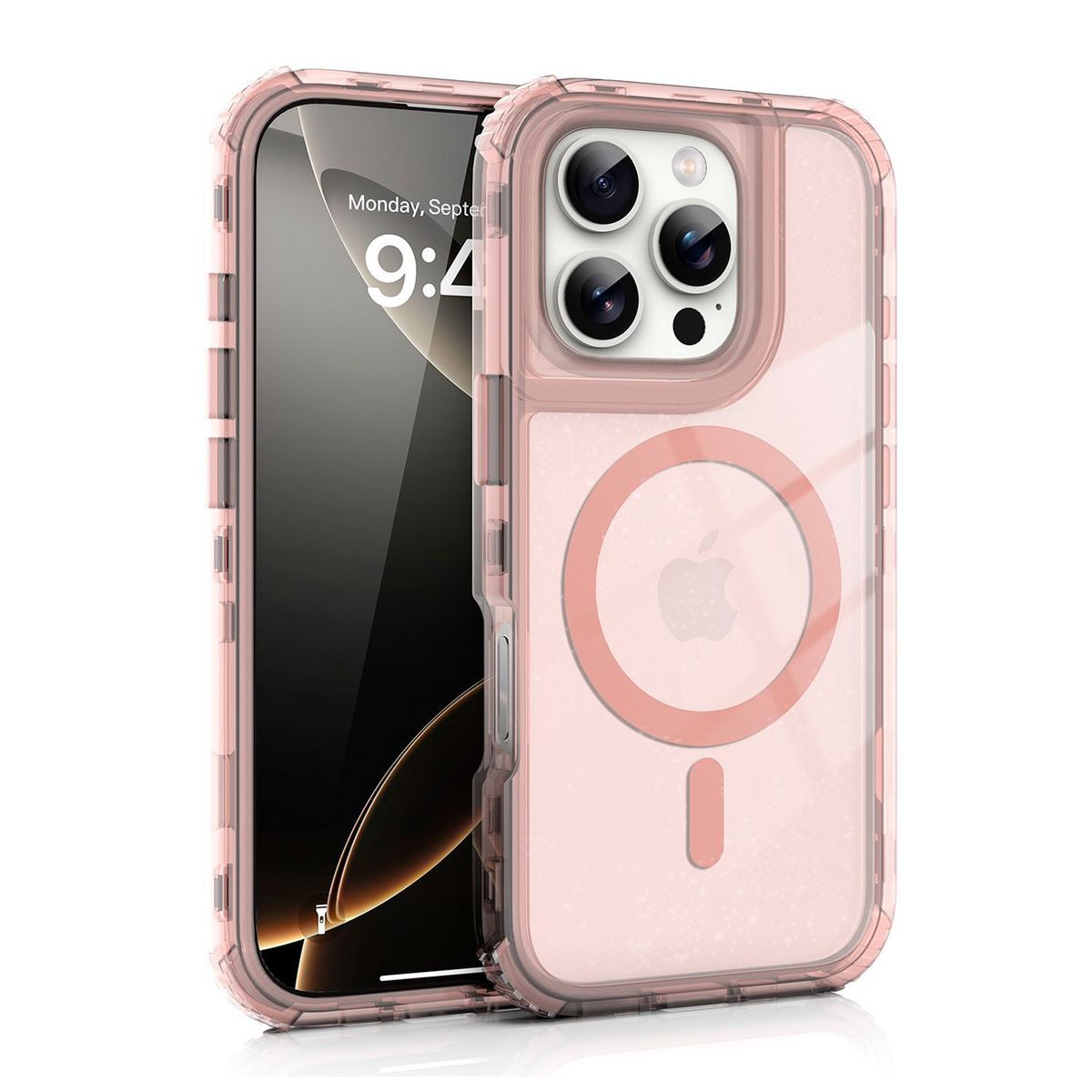 KBOD - Carcasa 360 Magnetic Translucida KBOD Urban Play Para iPhone 13 y 14 Rosa