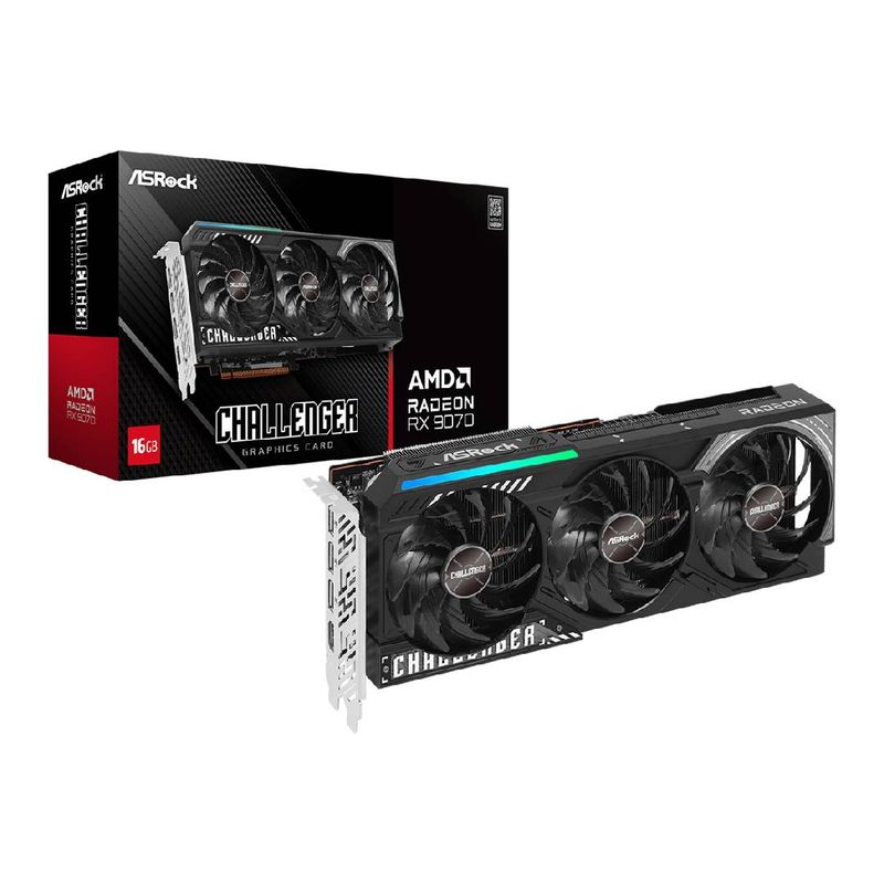 ASROCK - Tarjeta de Video ASRock Radeon RX 9070 Challenger 16GB