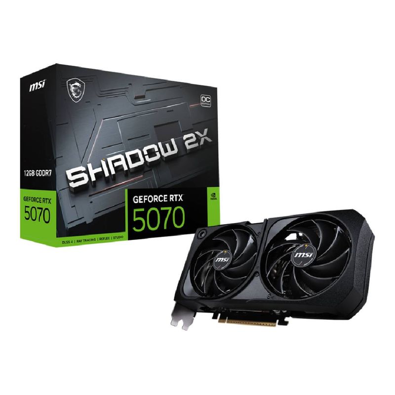 MSI - Tarjeta de Video MSI GeForce RTX 5070 12G SHADOW 2X OC
