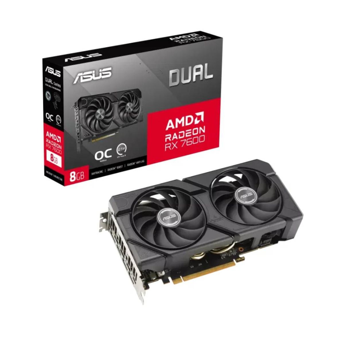 ASUS - Tarjeta de Video ASUS - DUAL-RX7600-O8G-EVO - PCI Express
