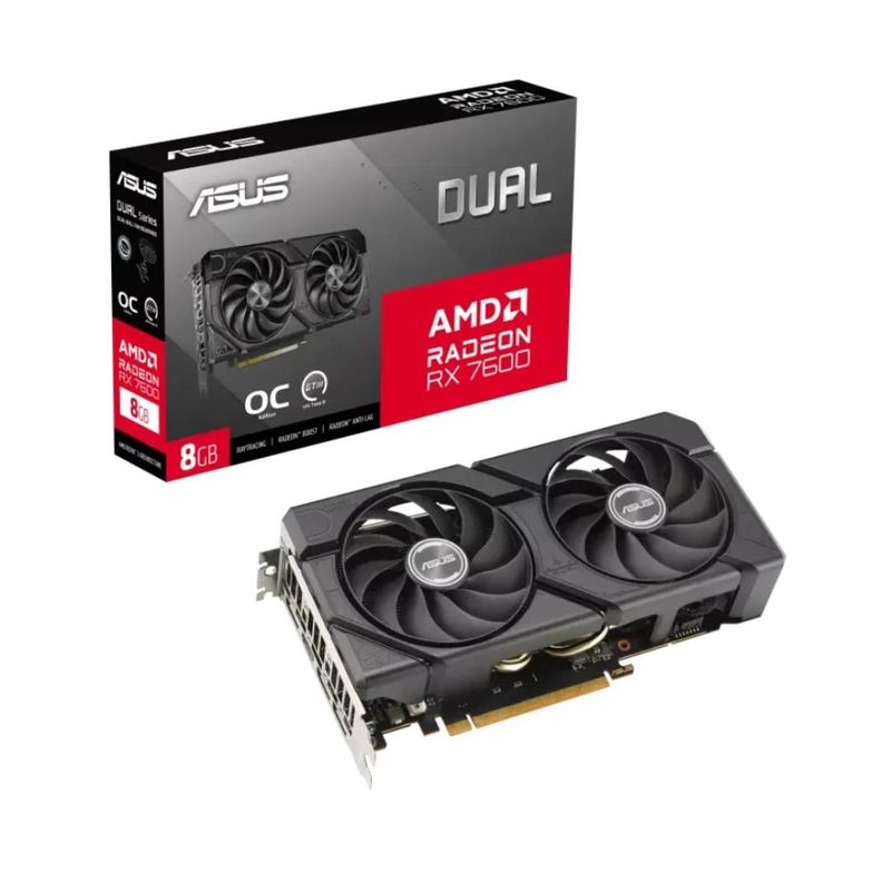 ASUS - Tarjeta de Video ASUS Dual RX 7600 8GB OC GDDR6 PCIe-4