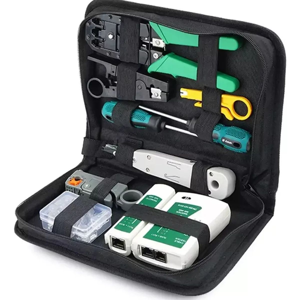 PROWAY - Kit Herramienta Reparación Redes Crimpeadora Rj45 Pelacable