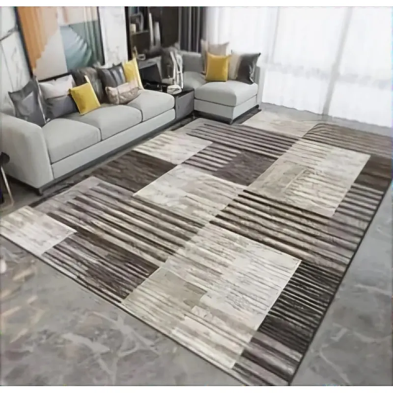 GENERICO - ALFOMBRA GRANDE MARRON DISEÑO ACALANADO 200X240 CASA MIO