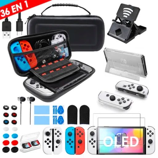 ATLAS Estuche Protector Para Switch Oled Pack 36 En 1