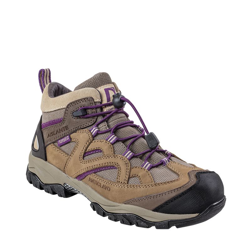 NORSEG - Zapato de Seguridad N Katrina Beige Morado Mujer NORSEG