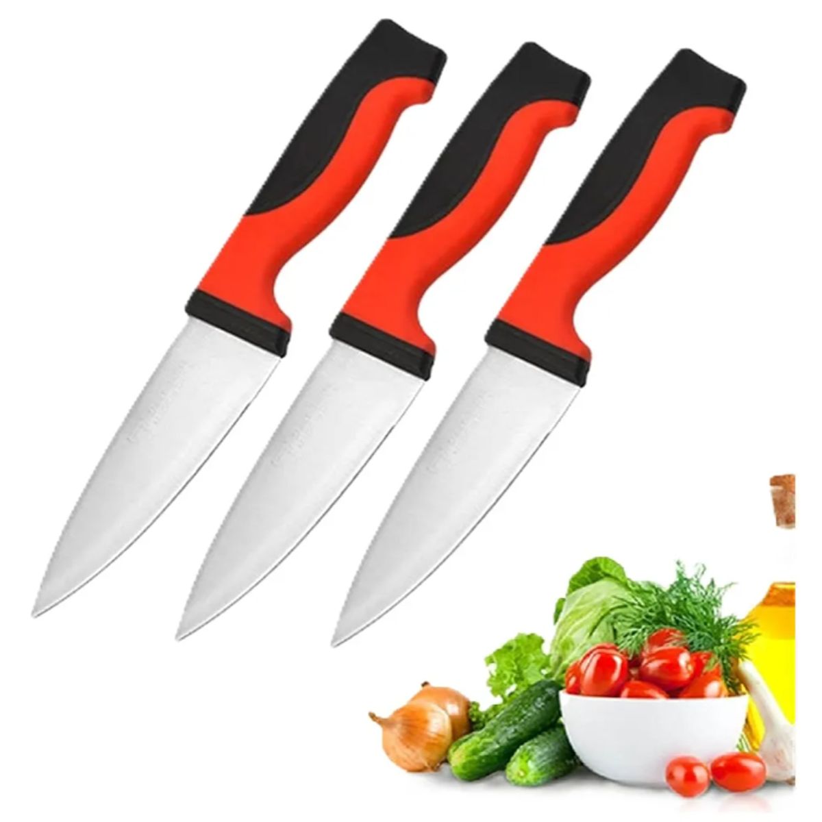 TRAMONTINA - Pack x3 Cuchillos Tramontina 9"  Acero Inoxidable