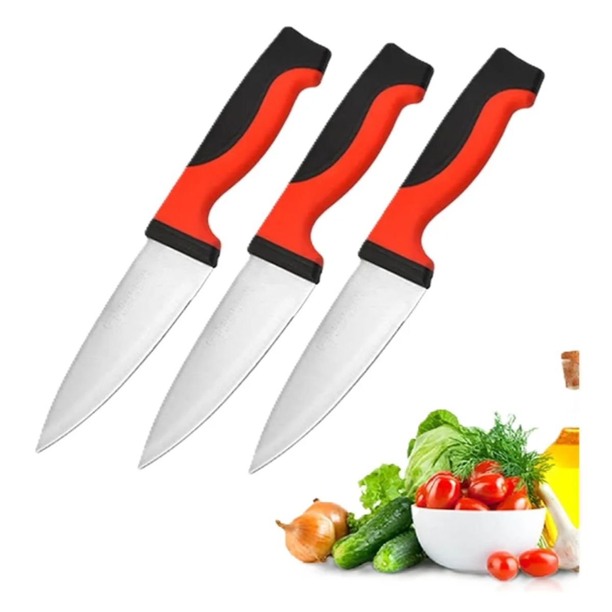 TRAMONTINA - Pack x3 Cuchillos Tramontina 9"  Acero Inoxidable