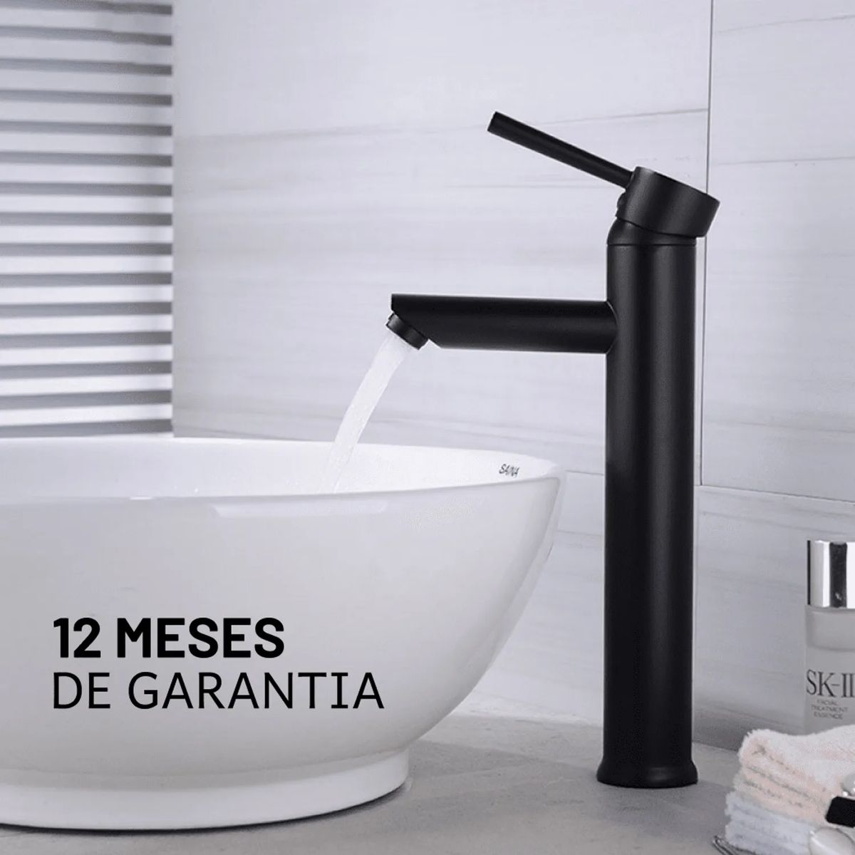 GENERICO - Llave Monomando acero inoxidable Lavamanos color negro