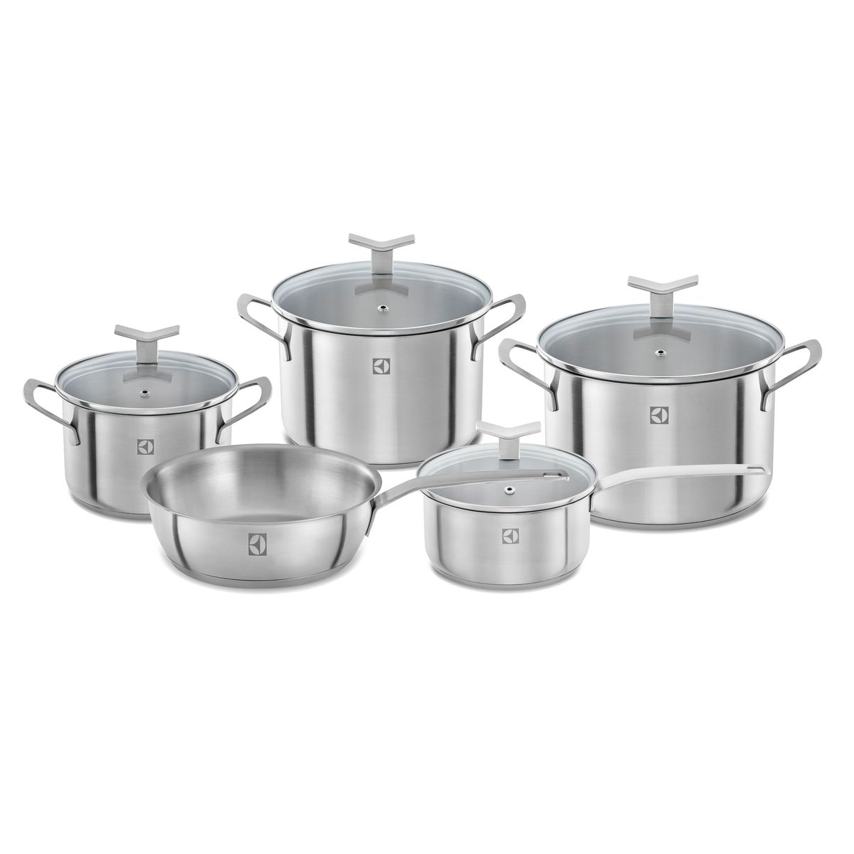 ELECTROLUX - Juego Batería Ollas Acero Inoxidable Electrolux 5 Un