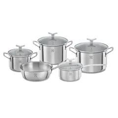 ELECTROLUX - Juego Batería Ollas Acero Inoxidable 5 Un