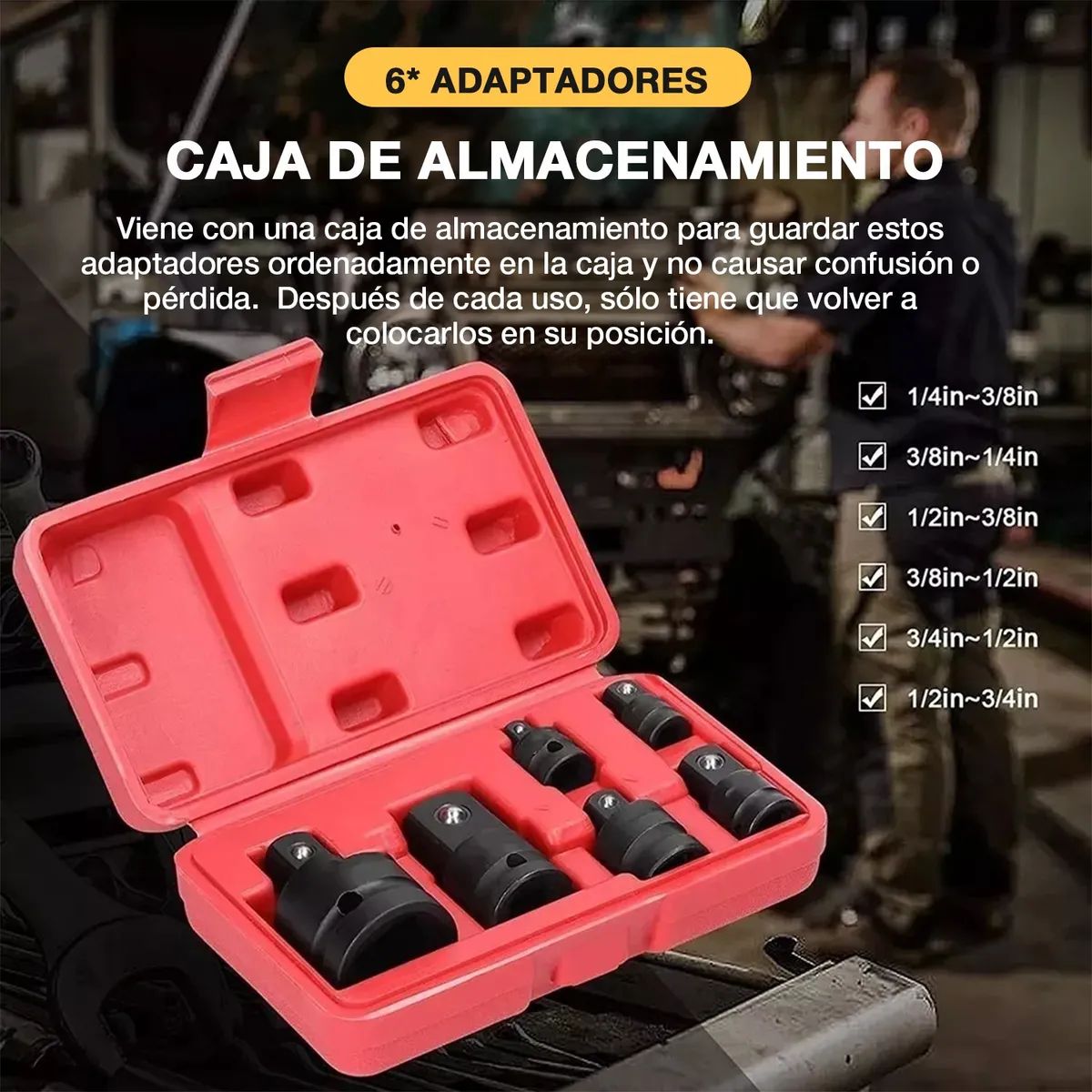 PROWAY - Set Juegos 6 Adaptadores Reductores Dados De Impacto Pro