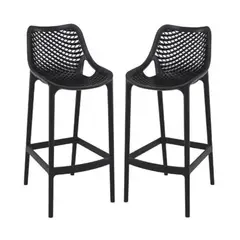 HABITA2 CHILE - Pack 2 Taburete piso de Bar City 75 cm Polipropileno - Negro