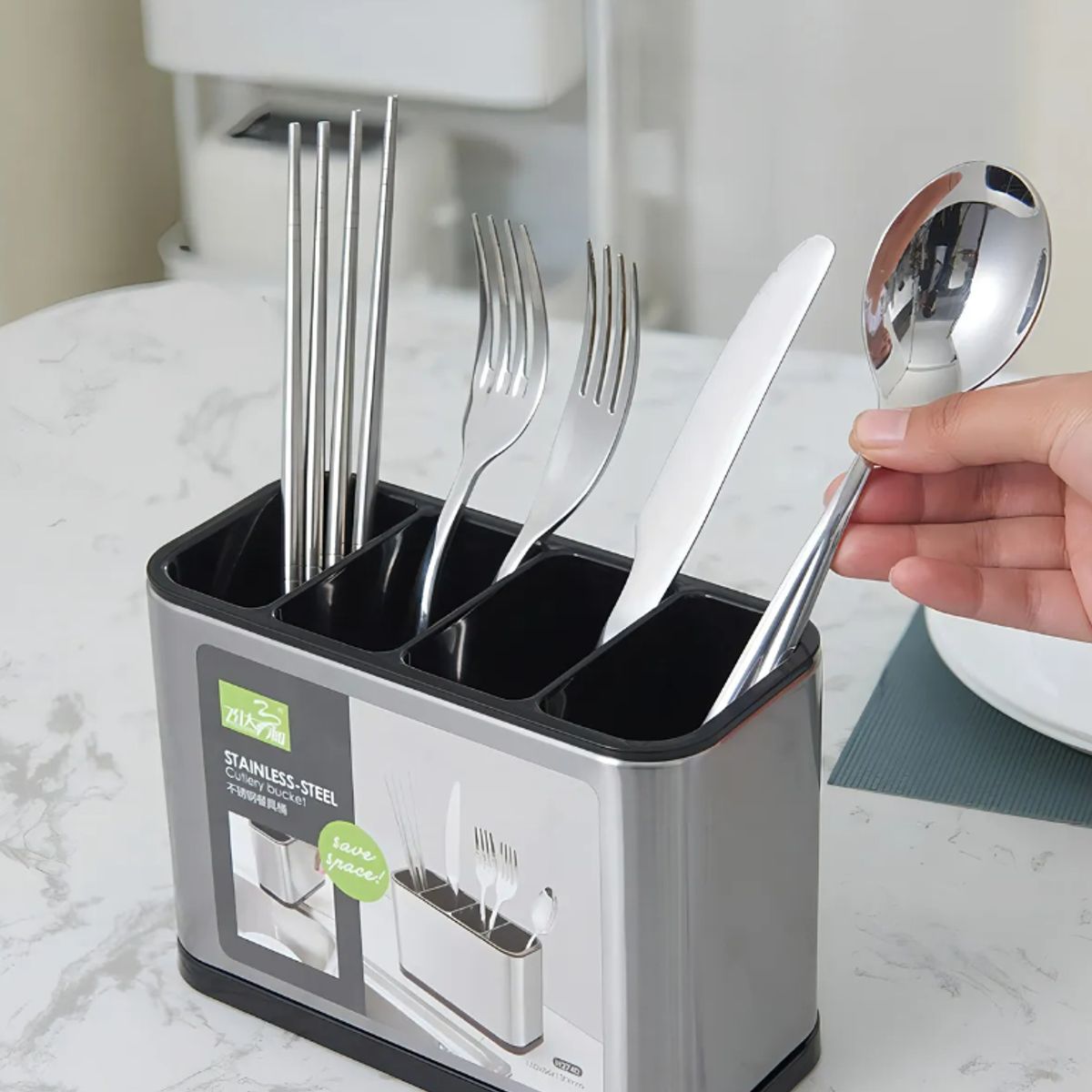 GENERICO - Escurridor De Cubierto Utensilios Cocina Acero Inoxidable
