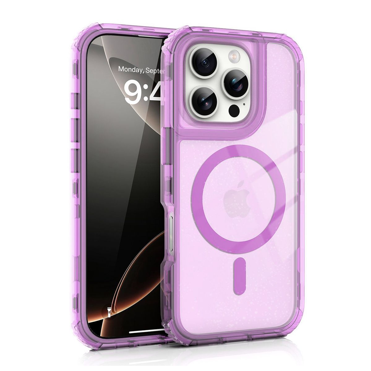 KBOD - Carcasa 360 Magnetic Translucida KBOD Urban Play Para iPhone 15 Pro Lila
