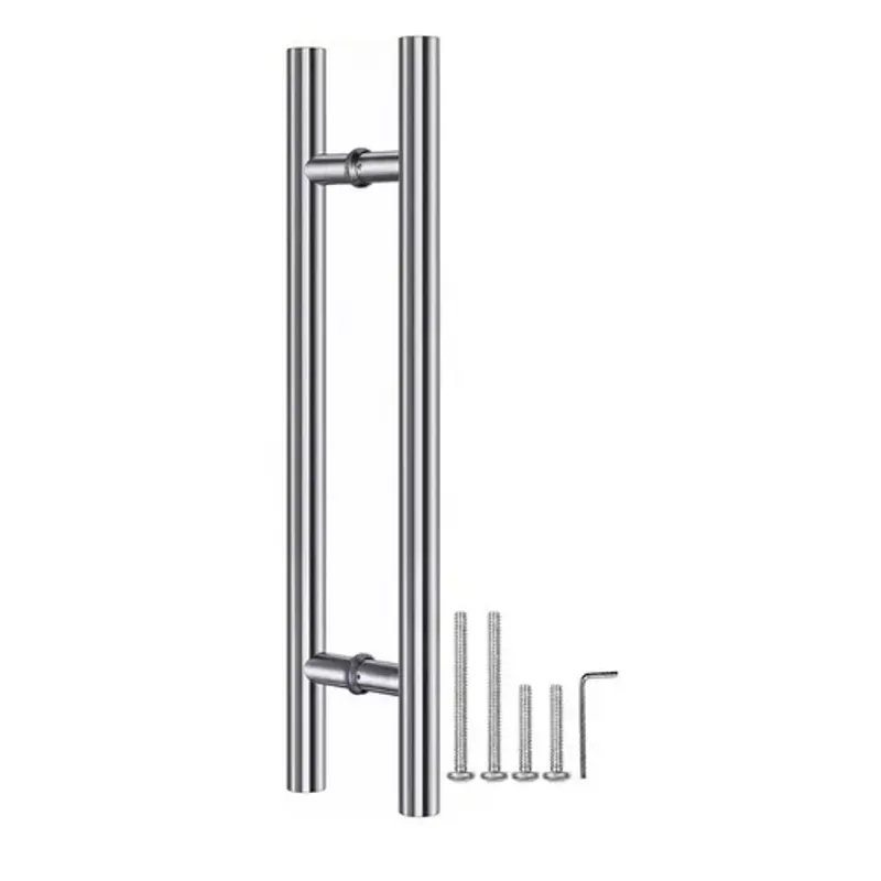 GENERICO - Manillon Doble Acero Inoxidable 100 Cm Para Puerta Madera Plateado