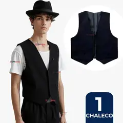 UTILISIMO - Chaleco Bolero Nortino Niño Juvenil Fiestas Patrias Negro