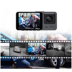 GENERICO - Cámara Dashcam 3 Lentes Visión Nocturna Modo Estacionamiento