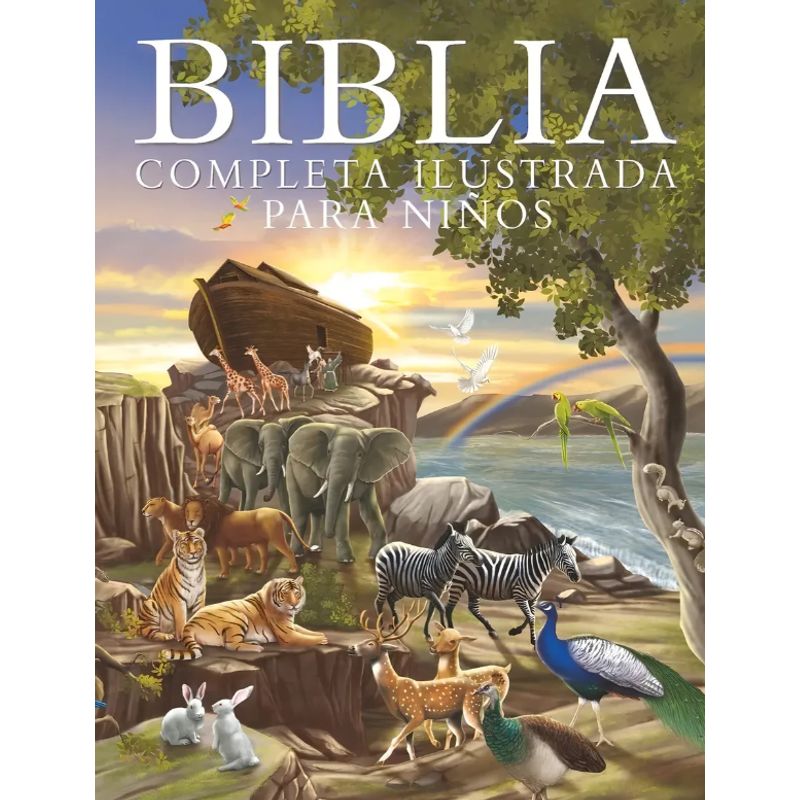 GENERICO - Biblia Completa Ilustrada para Niños Letra Grande Tapa Dura Editorial Monsg