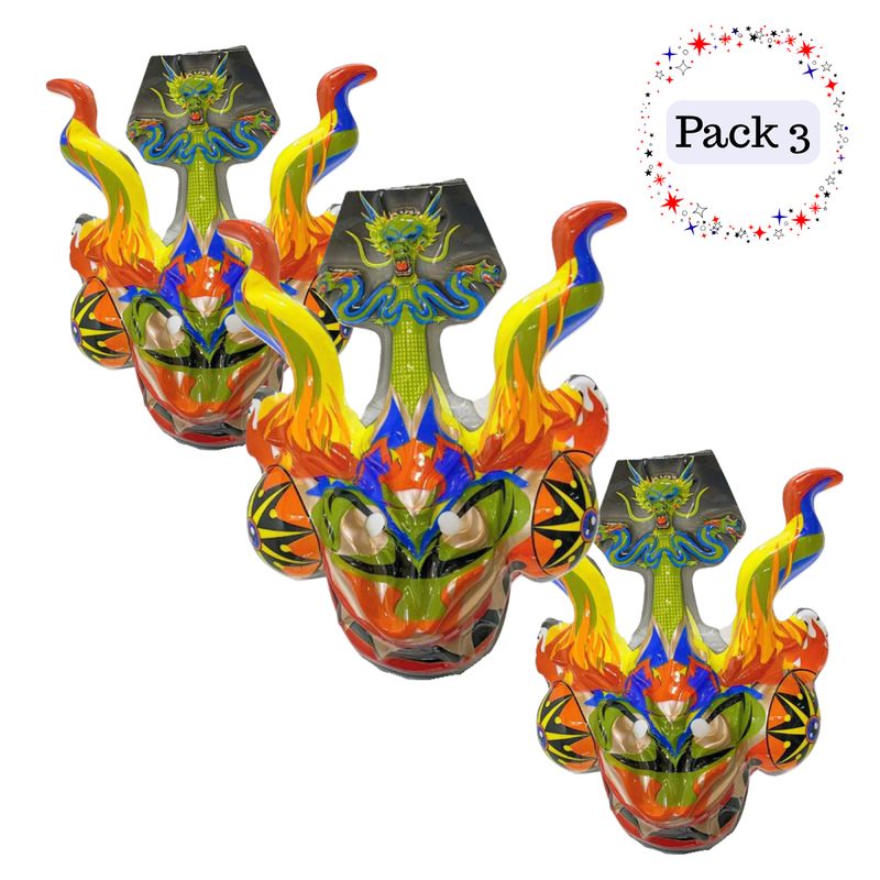 EKOL TACTICA MILITAR - Pack 3 Máscaras La Tirana Baile Fiestas Patrias Diablada
