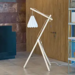 PROMETEO STUDIO - Lámpara de pie Campana papel mineral alto 174 cm
