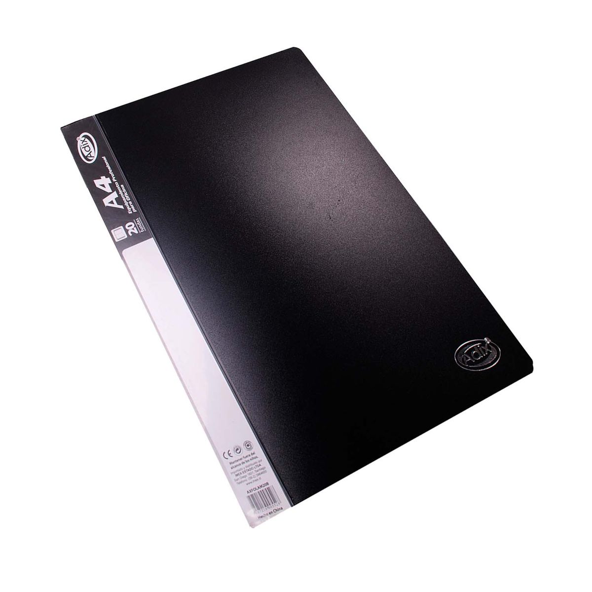 ADIX - Carpeta Adix con 20 Fundas Color Negro (A4)