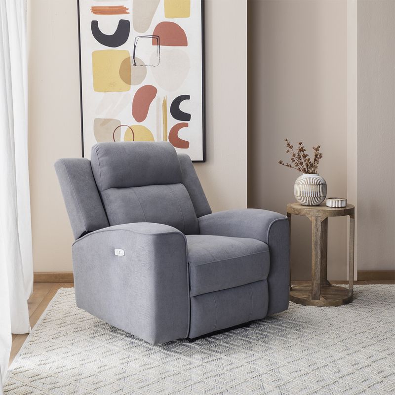DANIELS - Berger Reclinable Eléctrico Moderno Gris Montana KM807CPWGR
