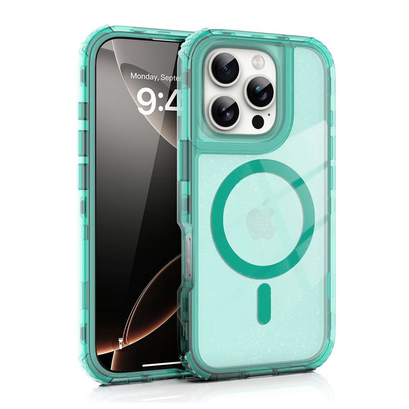 KBOD - Carcasa 360 Magnetic Translucida KBOD Urban Play Para iPhone 16 Verde