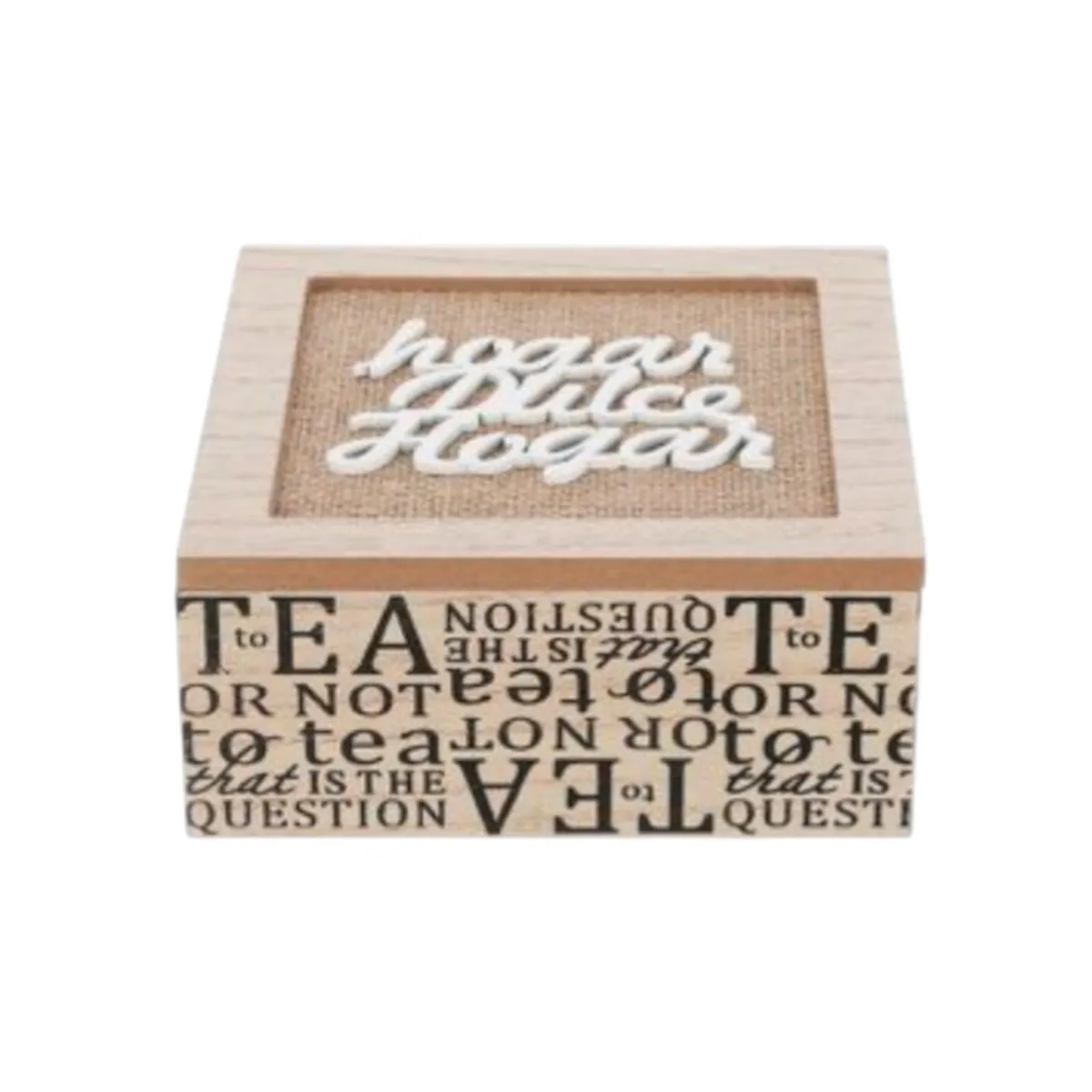 GENERICO - Caja De Té Mediana De Madera 4 Espacios Dulce Hogar
