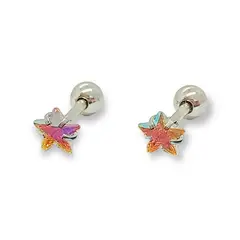 ELBAULDEJUMA - Aros de Seguridad 16g Punto de Luz zirconia estrella aurora boreal 5mm