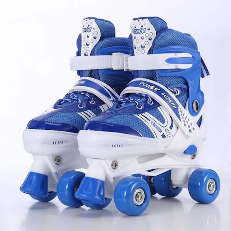 GENERICO - Patines 4 Rueda Ajustable Niños Azul Talla L