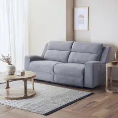 DANIELS - Sofá 2 Cuerpos Reclinable Eléctrico Gris Montana KM807SPWGR