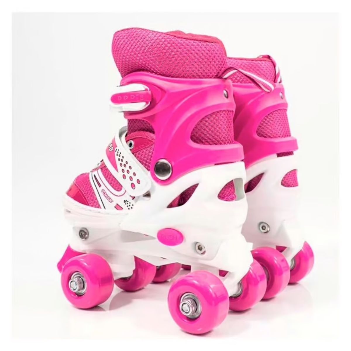 GENERICO - Patines 4 Rueda Ajustable Niños Rosado Talla S