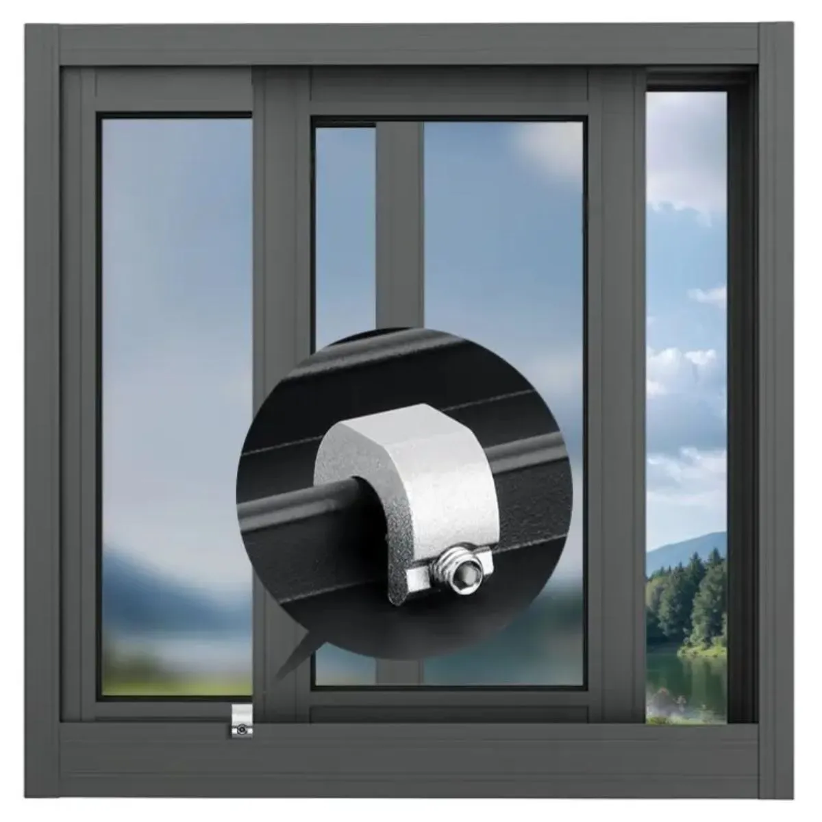 BAZUCA - Seguro antirrobo ventanas y mamparas corredizas metálicas Pack 3 Color Plateado